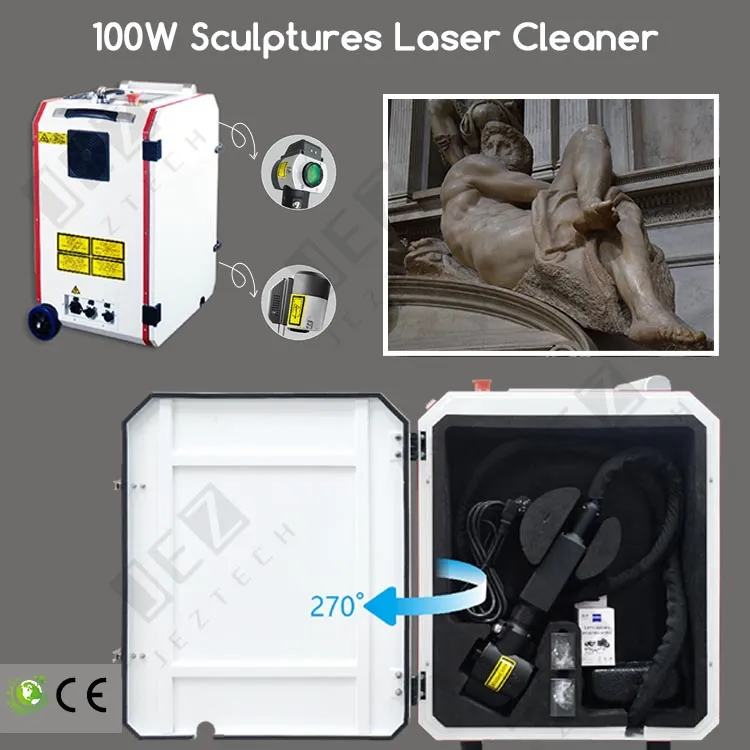 Istorinio pastato išorės sienų valymo lazeriu mašina